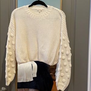 White Cropped Sweater Size Small